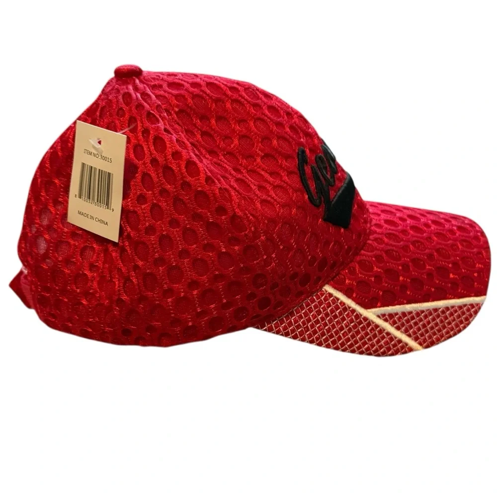 Georgia Red Mesh Baseball Cap with Black Script